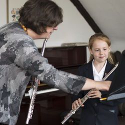 Flute teacher and pupil