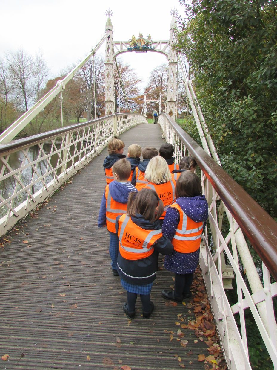Nursery children on the Victoria Bridge